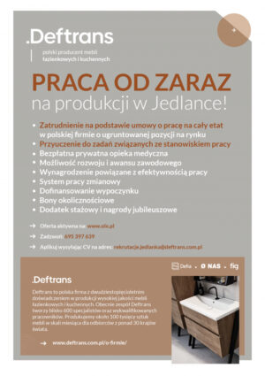 Miniaturka artykułu Praca od zaraz w firmie Deftrans w Jedlance!!!