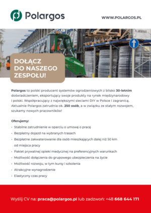 Miniaturka artykułu Praca w firmie Polargos w Oziemkówce!!!
