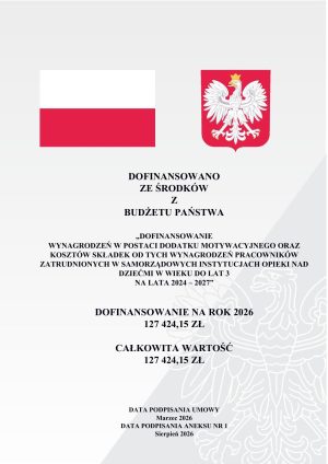Miniaturka artykułu „Dofinansowanie wynagrodzeń w postaci dodatku motywacyjnego oraz kosztów składek od tych wynagrodzeń pracowników zatrudnionych w samorządowych instytucjach opieki nad dziećmi  w wieku do lat 3 na lata 2024–2027”